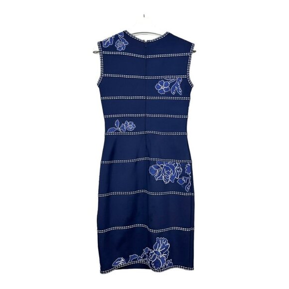 Tadashi Shoji Kitami Embroidered Sleeveless Shift Dress Blue - Picture 3 of 12